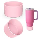 2PCS Protective Silicone Boot Bumper for Hydrojug Traveler 40 OZ Tumbler, Water Bottle Bottom Sleeve Cover Accessories for Hydrojug Mug Cup(Pink)