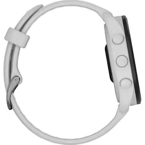 Image of Garmin 010-02863-21 Forerunner 165 Smart Sport Watch, Mist Gray + Whitestone Bundle with Deco Essentials Charging Dock, 3X Silicone Dust Cover and USB Type C Charging and Sync Cable