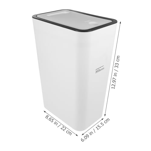 Caneca de basura con tapa Happyyami blanca 10L rectangular miniatura 2