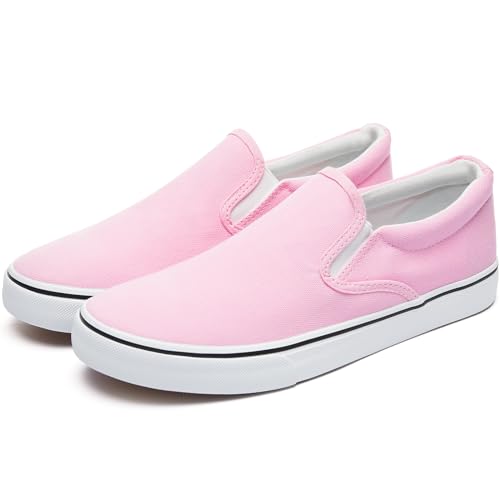 yageyan Mens Slip on Sneakers Loafers Shoes Black Shoes White Casual Fashion Shoespink08