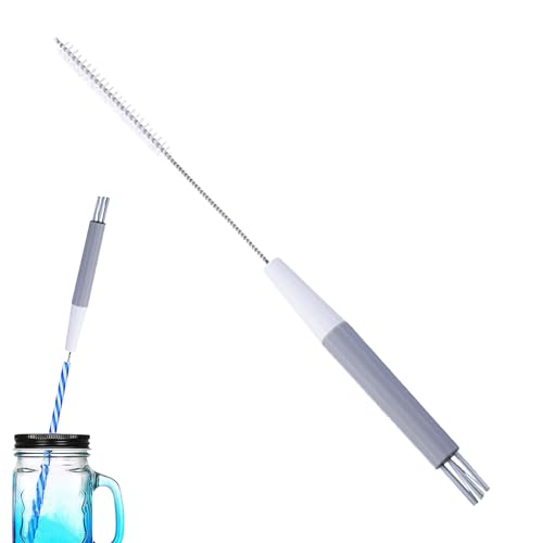 Limpiador de cepillos de paja, cepillo limpiador de paja extra largo, sin manchas ciegas, limpiador de tubos, cepillo de paja de agua, cepillos largos multifuncionales para botellas de acero