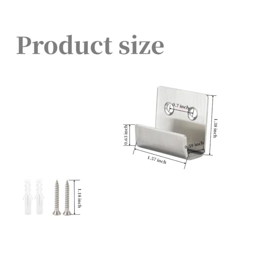 Image of 8 Pcs TileDisplay Wall Hanger, 8 Pcs Stainless Steel Wall Mount Brackets Hook, Heavy Duty Tile Hanger for Mirrors, Picture Frame Ceramic Wall Display (Silver Inner Width 15mm /0.59 inch)