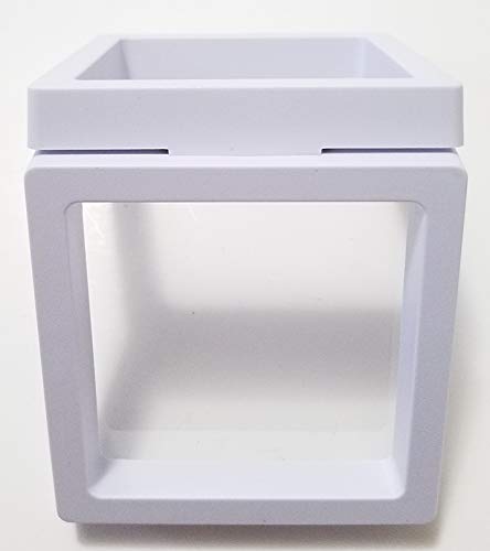 JM Set of 10 Transparent 3D Floating Frame Display Holder/Box/Frames for Challenge Coins, AA Medallions, Antique, Jewelry,Gift, White, 2.75 x 2.75 x 0.75 Inches - Thumbnail 3