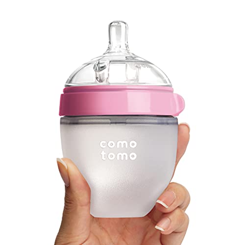 Image of Comotomo Natural Feel Baby Bottle, Pink, 5 Oz