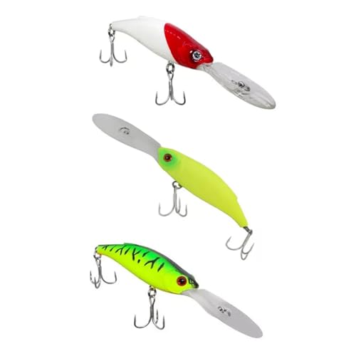 Marine Sports, Kit 3 Iscas Artificiais Pesca Ação Fundo Marine Sports Deep Dart 75 7,5cm 11,5g Cor:Kit 2