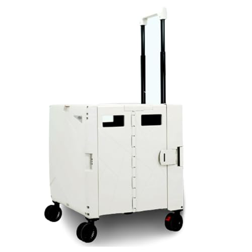 Caja De Almacenaje Plegable para Camping, Carro De Supermercado Apilable con Ruedas Silenciosas Giratorias 360°, Multifuncional para El Hogar, Garaje, Oficina, Carretilla con Almacenamiento Extra