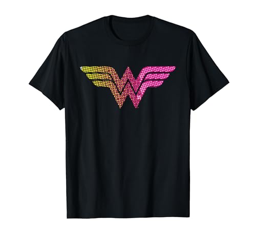 Wonder Woman 80th Pop Art Wonder Logo T-Shirt, Homme, Noir, M
