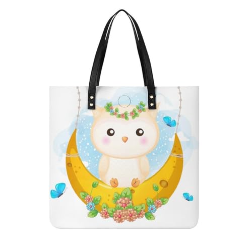 Sac à main shopper Chouette Griffonnée pour femmes - Format cabas 39x39cm