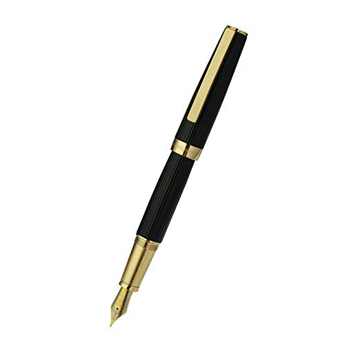 Stylo plume Hongdian 1845 à pointe fine anti-bavure avec étui pour une écriture fluide