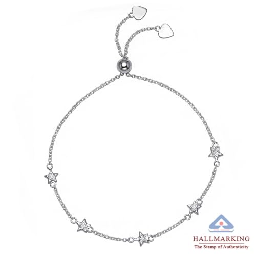 Image of TRUESILVER ACPL 925 Sterling Silver Adjustable Bolo Bracelet for Women | BIS Hallmarked Infinity Twisted, White & Amethyst Zircon Box Chain Bracelet Gift for Wedding Anniversary Birthday