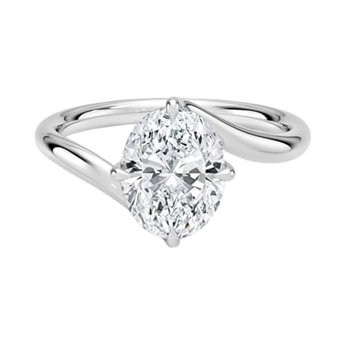 1 CT-5 CT Moissanite Ring Colorless 10K 14K 18K Solid Gold & 925 Sterling Silver Sculptural Solitaire Moissanite Engagement Ring Independence Day Gift for Women