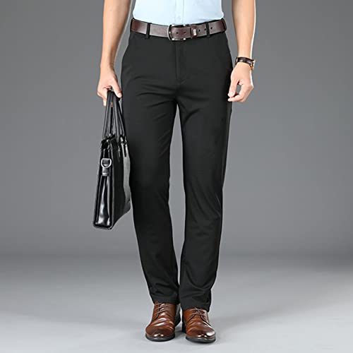 Men's Stylish Slim Fit Stretch Pant Classic Skinny Fit Flat Front Dress Pant Business Lightweight Casual Trousers2