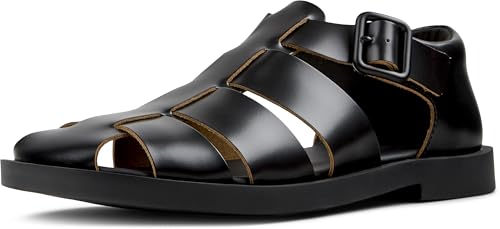 Zapatos Camper Don K101011 de pescador para hombre en piel negra clásica