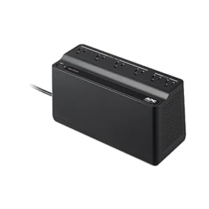 APC Protector contra sobretensiones de respaldo de batería de UPS, fuente de alimentación de batería de respaldo de 425VA, BE425M, color negro