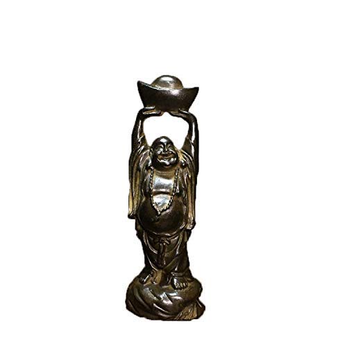Bouddha Maitreya antique H3TF5J : déco feng shui de salon en cuivre