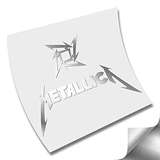 METALLICA MUSIC VINILO PEGATINA VINYL STICKER DECAL AUFKLEBER AUTOCOLLANT ADESIV CORTE (Plata Metalico) | Ya disponible en tu tienda friki favorita! En mundofriki.es!