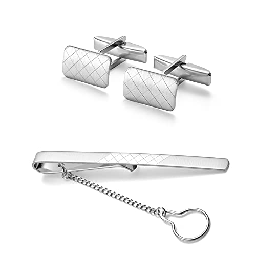 STERLL Caballeros Gemelos y Alfileres de Corbata Plata ley 925 Regalo Empresa