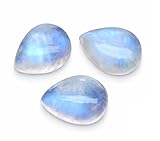 GEMSTONE : Natural Cabochon Rainbow Moonstone SIZE : 12x16mm = 3 Stone Rainbow Moonstone SHAPE : 12x16mm Pear CUT : Cabochon Pear Benefits : Rainbow Moonstones have a highly spiritual nature. Rainbow Moonstone provides psychic protection, clearing th...