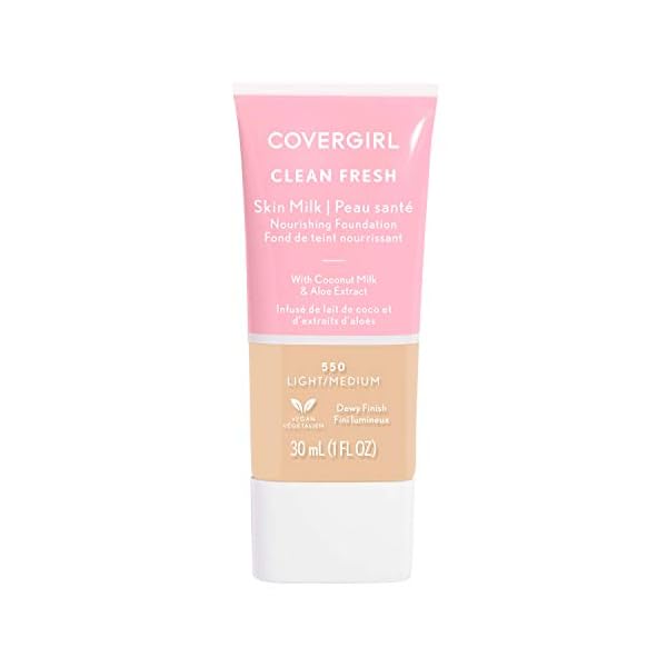 COVERGIRL, Clean Fresh Skin Milk Foundation, Light/Medium, 1 Count (packaging may vary)