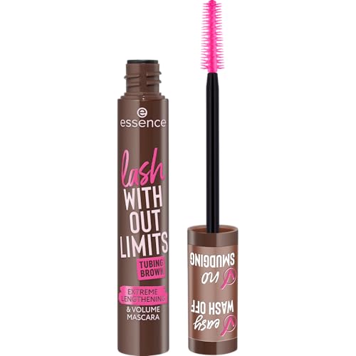 Image of essence | Lash Without Limits Brown Tubing Mascara | Extreme Length & Bold Volume | Smudge-Proof, Flake-Free Wear | Easy Removal | Vegan & Cruelty Free (05 | Brown)