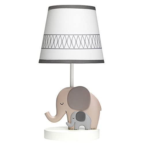 Image of Bedtime Originals Elephant Love Gray/White Nursery Lamp with Shade & Bulb