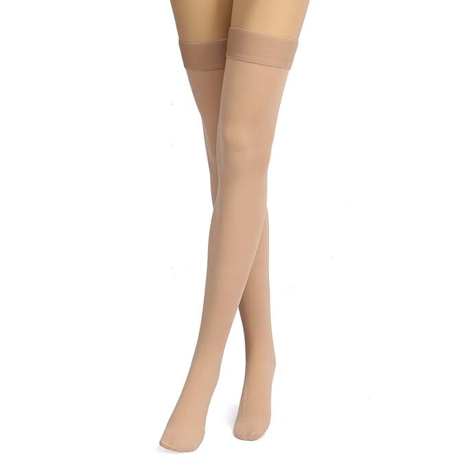 NEOBABY Women's Thigh High Length Stockings Nylon Socks for Girls & Women's (Skin Color, Pack of 1) - Image 6 thumbnail
