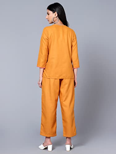 Image of Bani Women Co-ord Set, Top and Trouser Set 2 Piece Outfit, 3 /4 Sleeves Embroided V Neck, Coord Sets for Women| Western Dress, Stylish Design for All Occasions