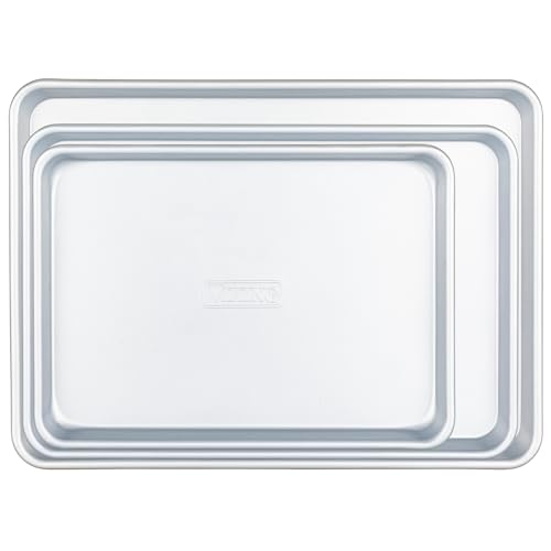 Viking Premium 3-Piece Nonstick Baking Sheet Pan Set, Made without PFAS, Heavy Gauge Aluminized Steel Cookie Sheets with Reinforced Iron Frame, 13, 15 & 18-Inch, Oven Safe to 475F