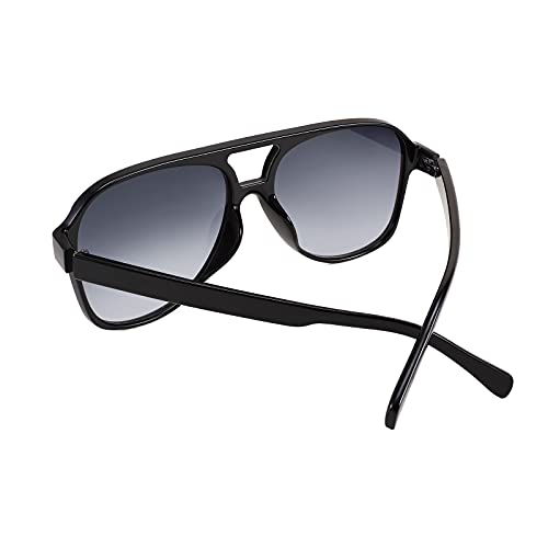 Image of FEISEDY Vintage Retro 70s Plastic Aviator Sunglasses Women Men Classic Large Squared Frame B2751