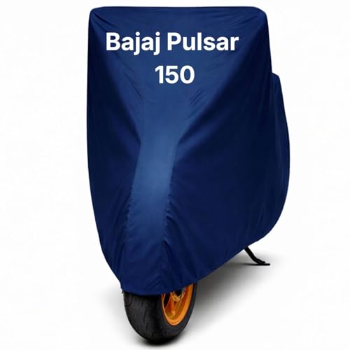 Image of Bike Body Cover for Bajaj Pulsar 150 Waterproof & Dustproof Scooter Cover UV Resistant, Heat Resistant & All Weather Protection Heavy Duty Triple Stitched Two Wheeler Cover (Blue)