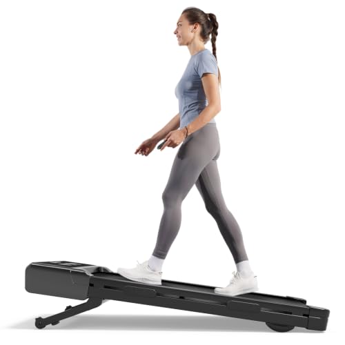 Image of DeerRun Walking Pad Treadmill with Incline, 12% Auto Incline Under Desk Treadmill, 3.0 HP, 300 lb Capacity, Portable Treadmill for Home Office, Remote & App Control