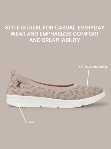 Image of Carlton London Women's Breathable Lightweight Everyday Patterned Ballet Flat