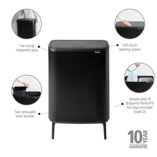 Papelera de Cocina Brabantia Bo Hi Touch Top 30 litros Negro miniatura 2