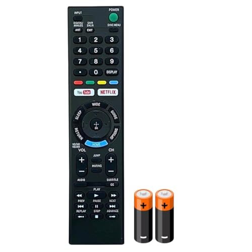 Controle Remoto Compatível Com Sony Bravia TV LED Smart, RMT-TX300B, KD-70X6700E e KDL-50W655F, com Pilhas