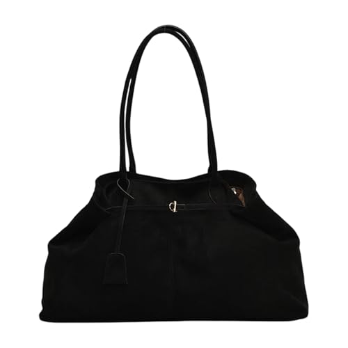 Grand sac sous le bras rétro de style coréen pour femme avec poches et grande capacité