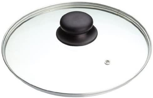 TRTO 1Pcs Glass Lids Saucepan Wok Frying Milk Pan Lid Stainless Steel Rim 12CM - 32CM Easy to Use (12 cm)