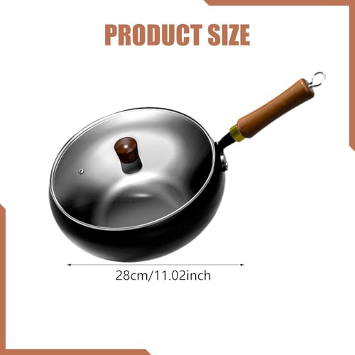 Wok de hierro fundido con tapa y espátulas, 28 cm miniatura 3