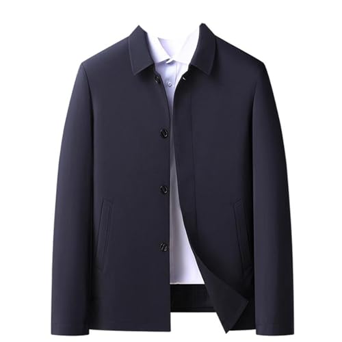 Men's Jacket Middle-aged Elderly Coats Spring Autumn Loose Thin Turn-down Collar Casual Business Top