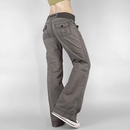 Bootcut Jeans for Women, Low Rise Well Bottoms Denim with Ribbed Waistband Side Stitch Drawstrings,Y2k Grunge4