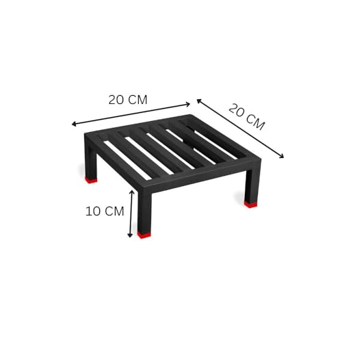 NAYRA Square Plants Stand Set of 1 Stands| Black Iron Stand For Heavy Gamla and Planter |Stand for Home Garden and Balcony(Pack of -1) - Image 3 thumbnail