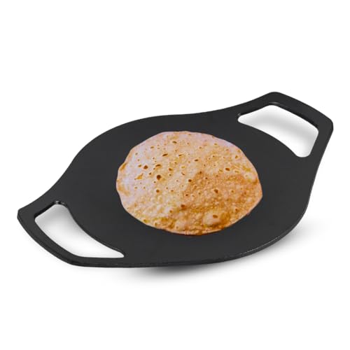 Image of Pencil Pre-Seasoned Cast Iron Concave Tawa 23.5 cm | Roti /Chapati Tawa | Compatible with Gas Stoves & Induction | Naturally Nonstick | 100% Pure & Toxin-Free | No Chemical Coating | Durable | Black