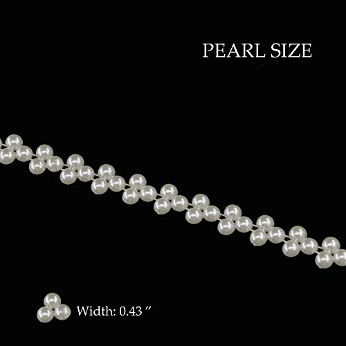 Jerler 10 Yards Pearl Garland Sewing Trim With Rhinestone For Wedding Party Clothing Diy Decoration #TOP3