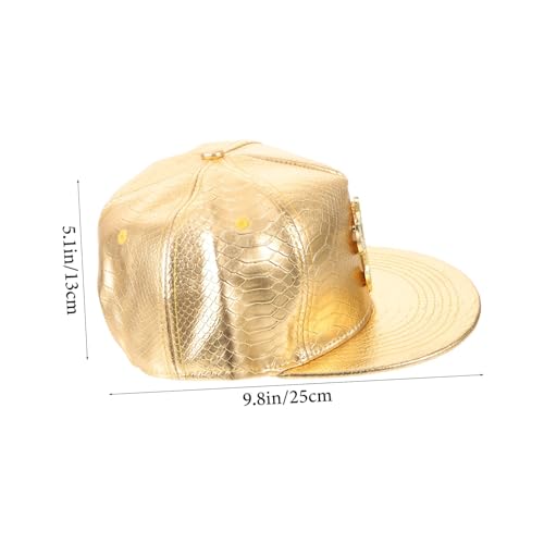 Casquette de baseball imperméable visière plate ajustable en matière PU