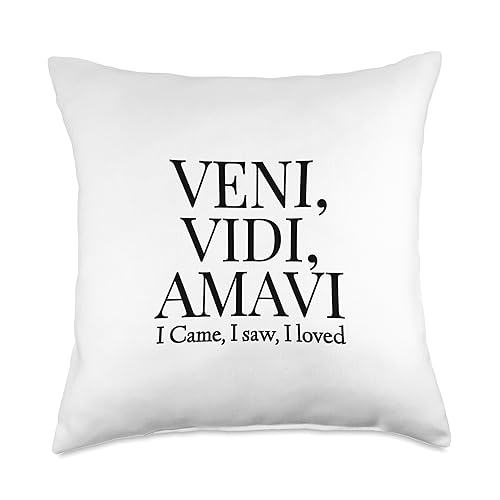 I Came, I Saw, I Loved - Veni, Vidi, Amavi Black Design Throw Pillow