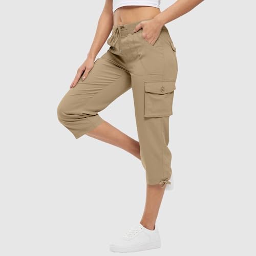 Cargo Capris for Women Quick Dry Hiking Pants Drawstring Capri Pants Sunmer Lightweight Cargo Pant Capris2