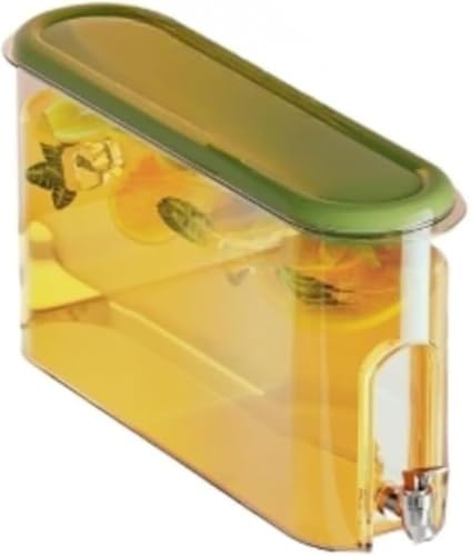 Zxyler 大麦茶器 横型急須 4L 家庭用大容量 プラスチック製 夏・屋外に最適 広口設計でお手入れ簡単 カーキハンドルで持ちやすい 冷蔵庫用・水漏れ防止 蛇口付き・目盛り付き・蓋付き