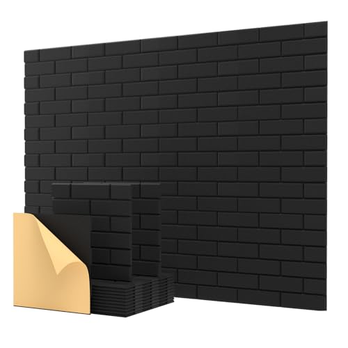 Kuchoow Painéis de parede à prova de som, painéis à prova de som para parede, pacote com 12 painéis