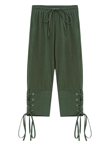 renvena Medieval Renaissance Lace-Up Ankle Pants for Boys Viking Navigator Pirate Vintage Trousers3