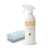 La kira 車用 革シート クリーナー 500ml レザー 本革 合皮 PUレザー 汚れ落とし 除菌 消臭 防カビ 無香料 ハンドル シートカバー ソファ 日本製