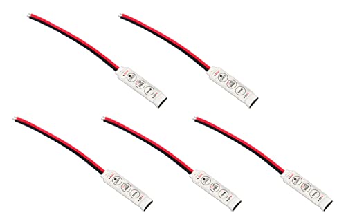 Image of 12V Mini 3 Keys Single RGB Color Led Controller Brightness Dimmer for Dc12-24V Led 3528 5050 Strip Light RGB (Pack of 5)